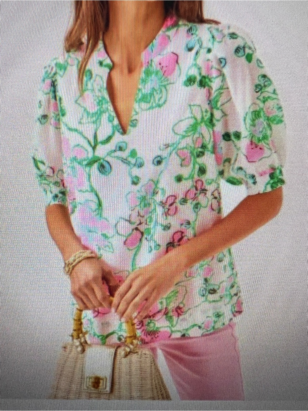 NWT Lilly Pulitzer Brinelle Top Multi Oversized Orchids On The Avenue S